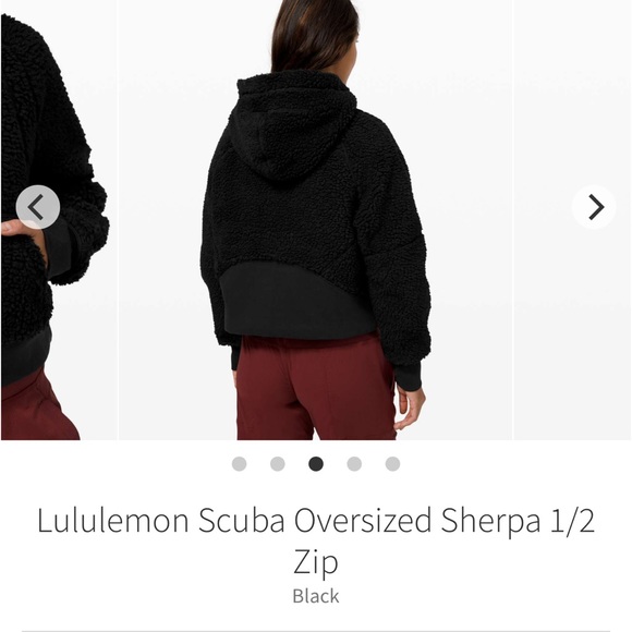 Lululemon scuba oversized Sherpa 1/2 zip black hoodie Sz M/L - Picture 3 of 9